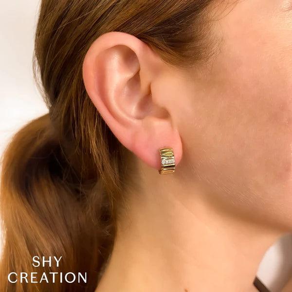 Diamond Huggie Earrings