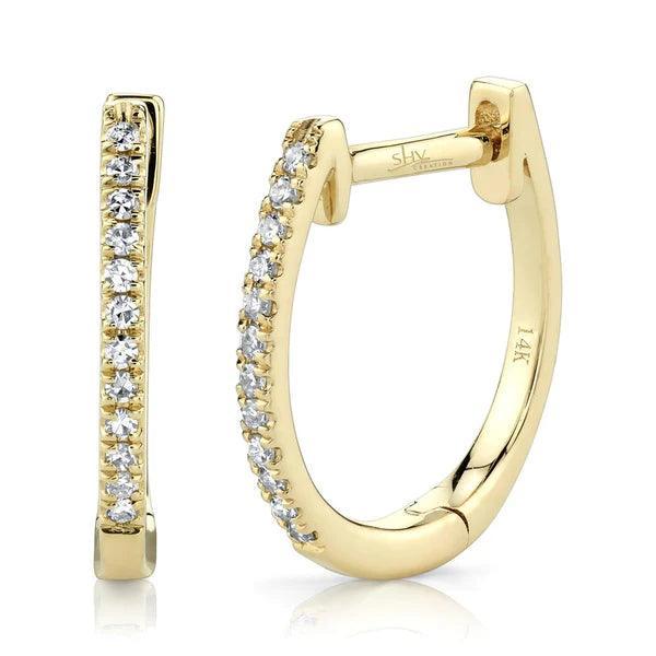 Diamond Huggie Hoop Earrings