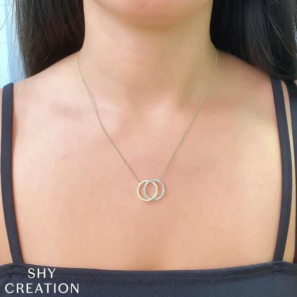 Diamond Love Knot Circle Necklace