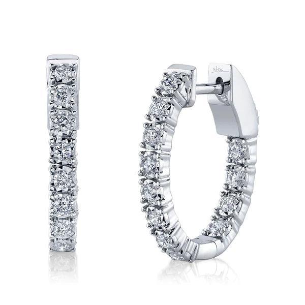Diamond Oval Hoop Earrings