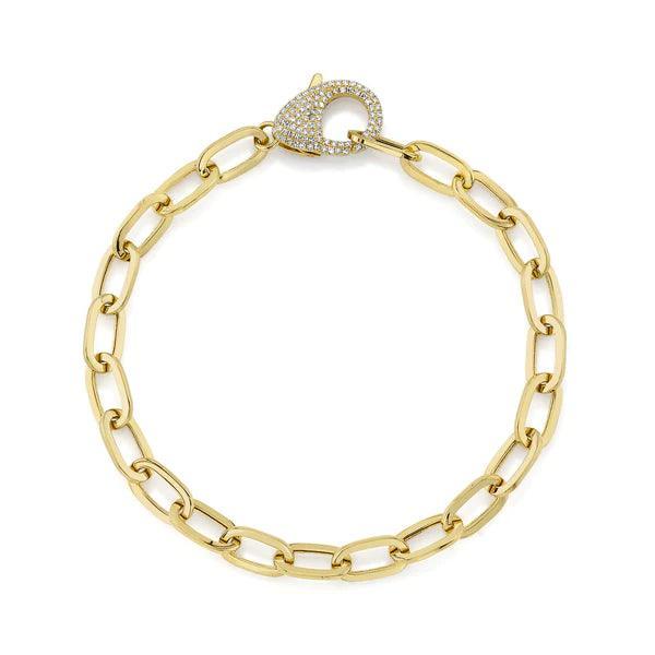 Diamond Paper Clip Link Bracelet