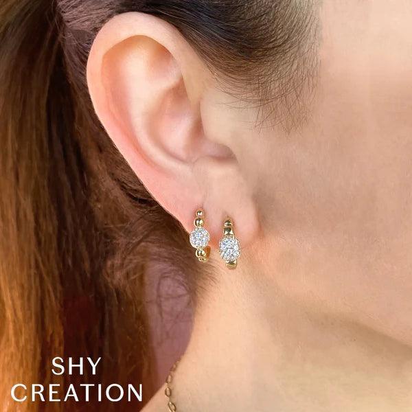 Diamond Pave Circle Hoop Earrings