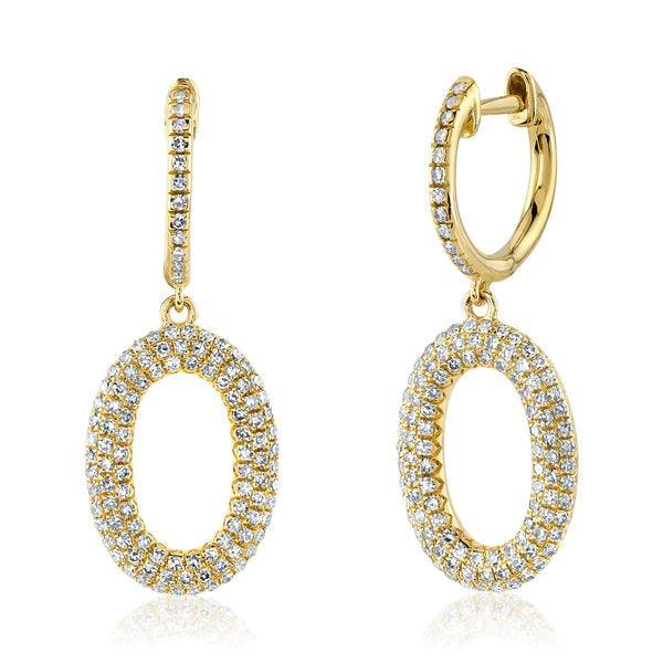 Diamond Pave Oval Earrings