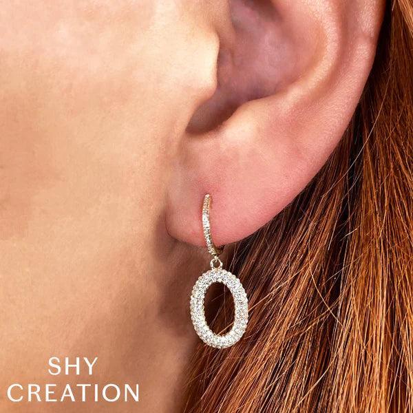 Diamond Pave Oval Earrings