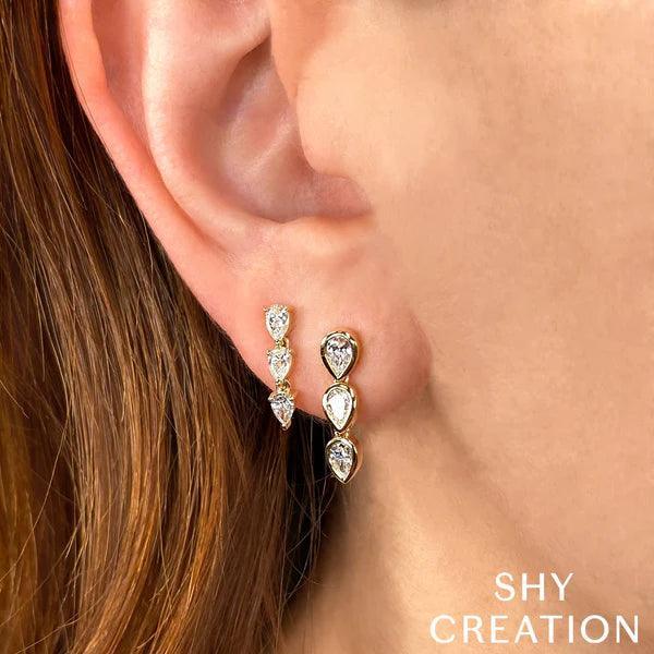 Diamond Pear Earrings