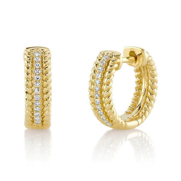 Diamond Rope Huggie Earrings