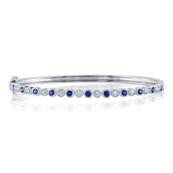 Diamond Sapphire Bezel Bangle