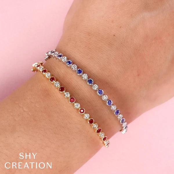 Diamond Sapphire Bezel Bangle