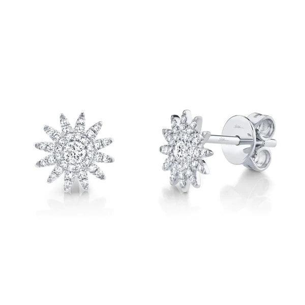 Diamond Starburst Stud Earrings