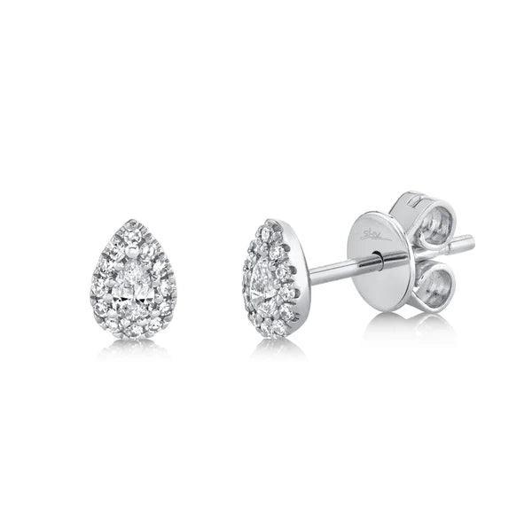 Diamond Teardrop Stud Earrings
