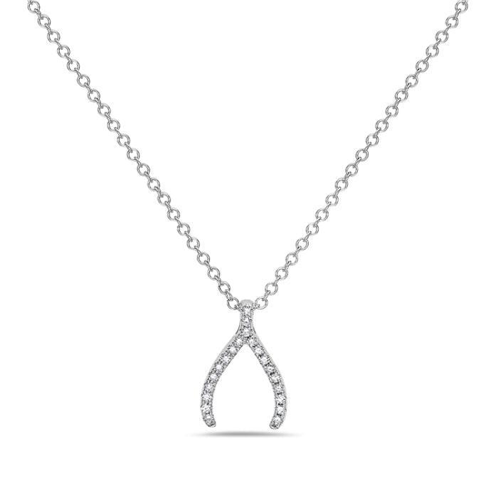 Diamond Wishbone Necklace