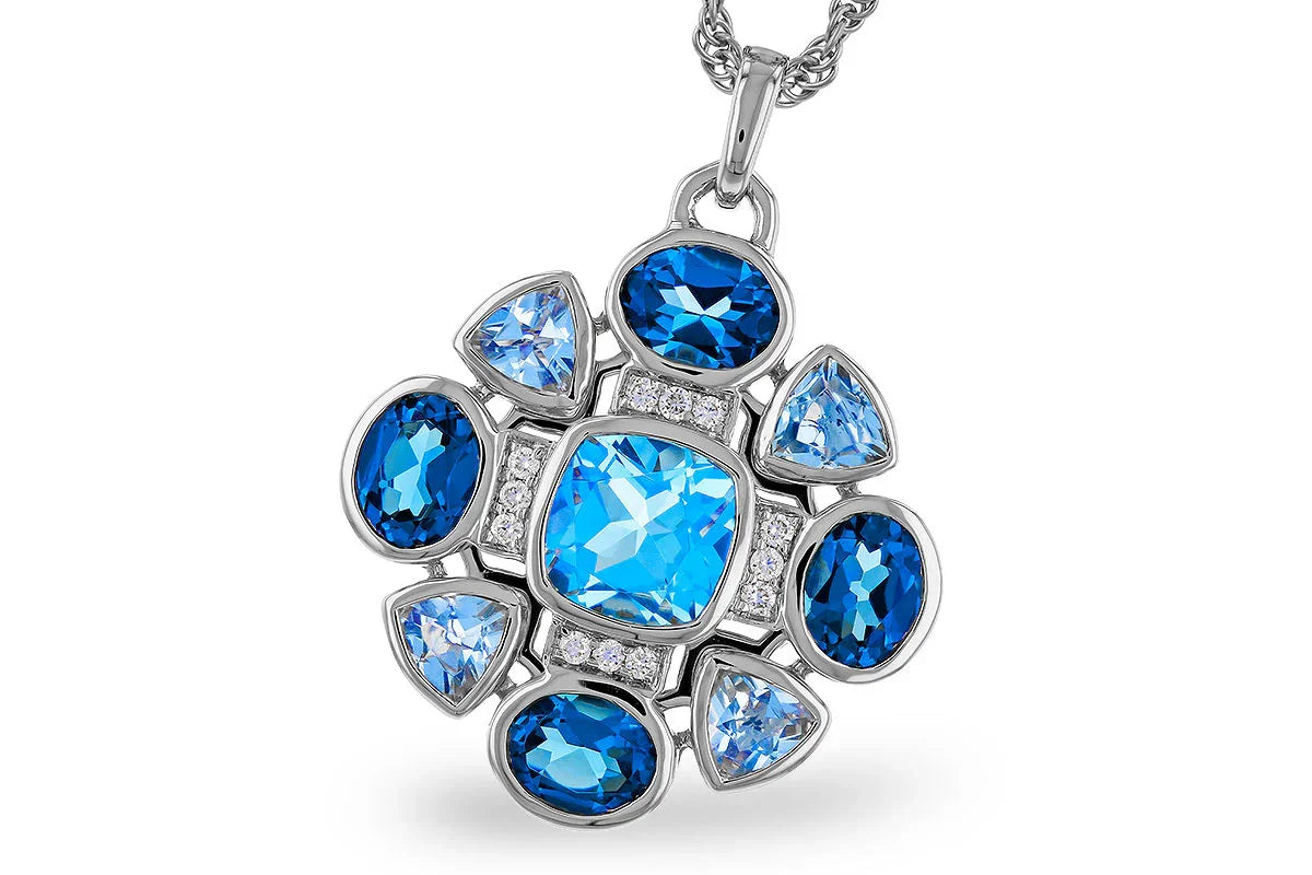 Topaz Diamond Mosaic Necklace