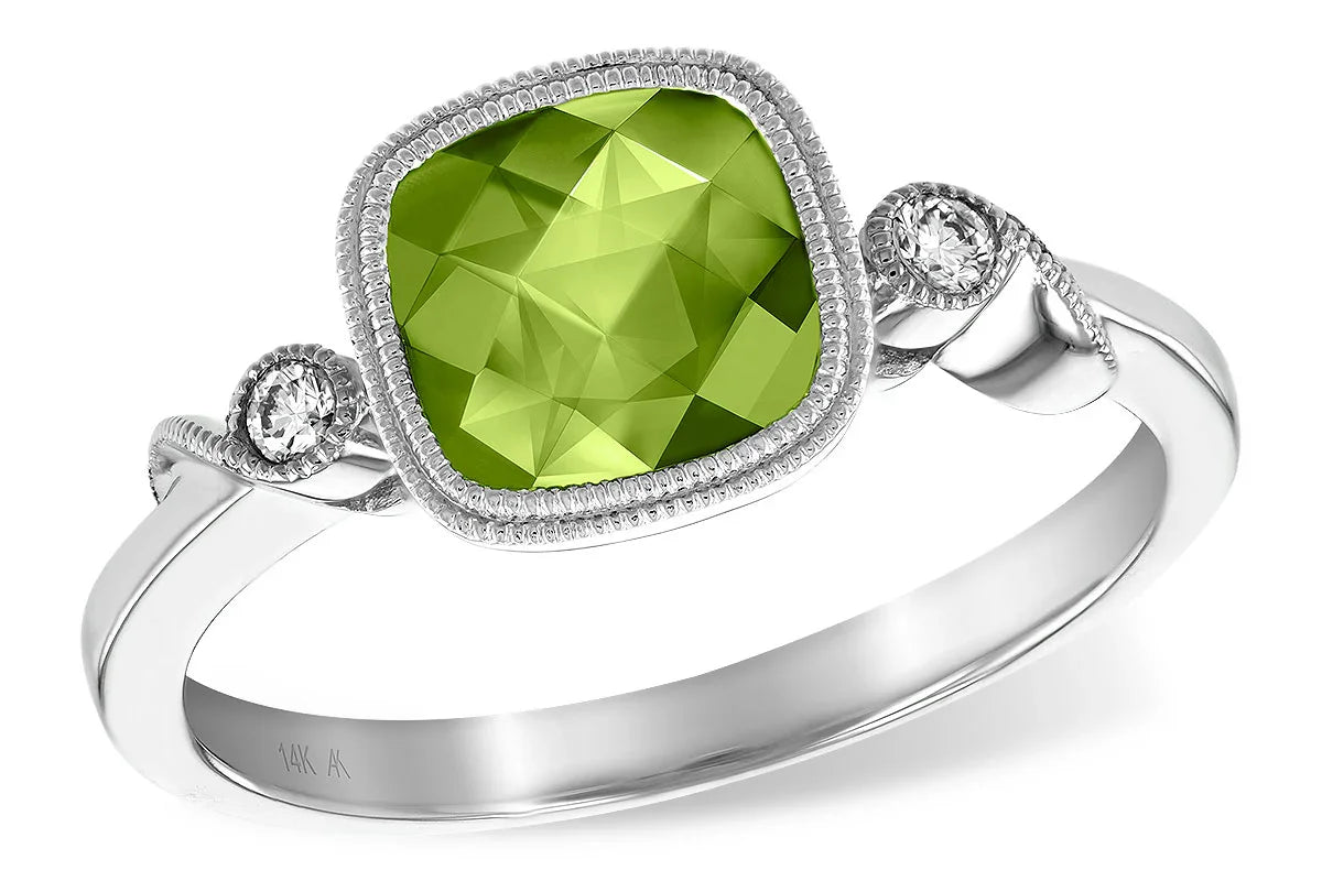 Peridot Diamond Ring