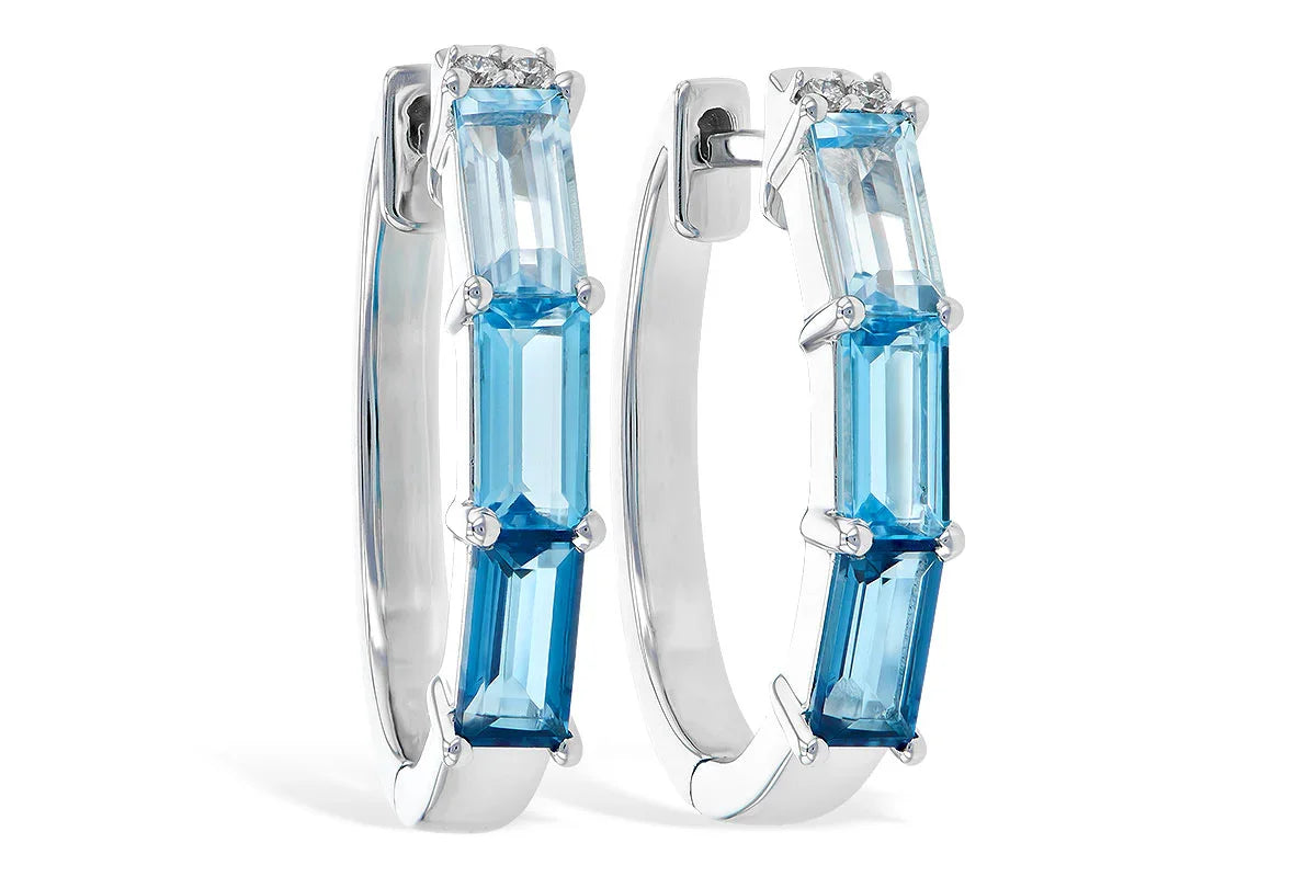 Blue Topaz Hoop Earrings