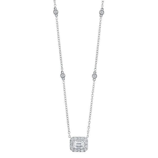 Emerald Cut Diamond Necklace