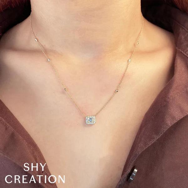 Emerald Cut Diamond Necklace