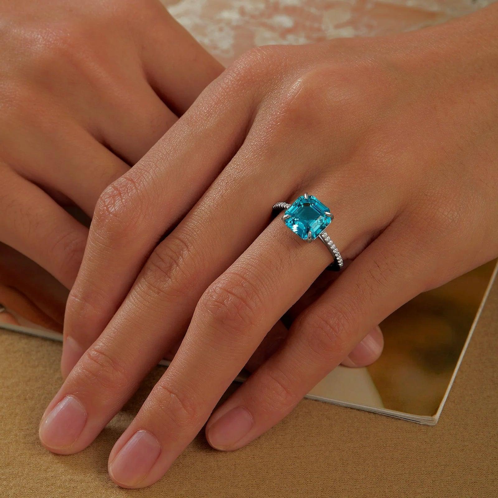 Fancy Lab-Grown Sapphire Solitaire Ring