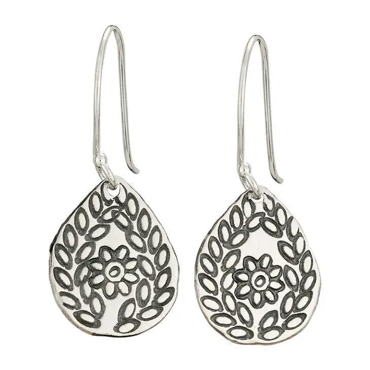 Flower and Vines Sterling Earrings