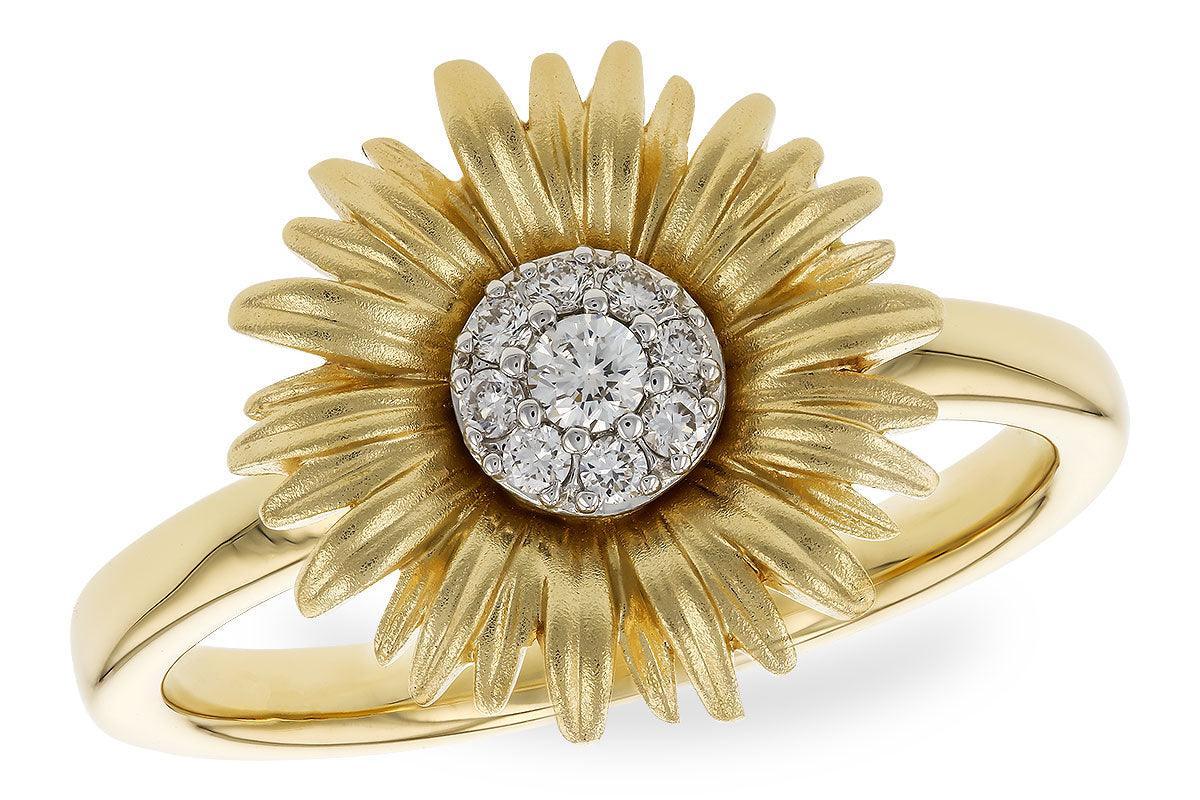 Flower Petal Diamond Ring