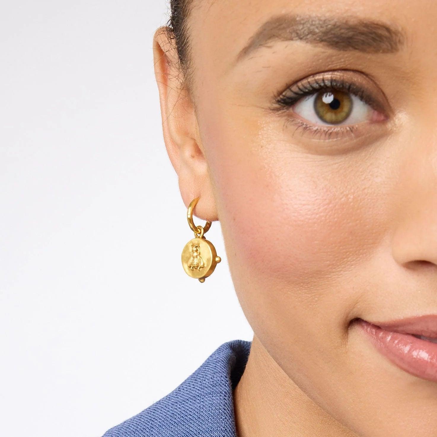Honeybee Hoop and Charm Earring