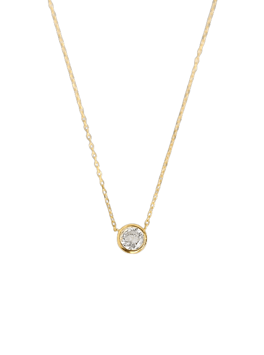 Large Solitaire CZ Necklace