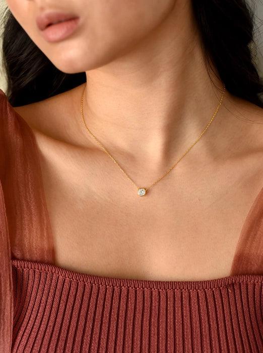 Large Solitaire CZ Necklace