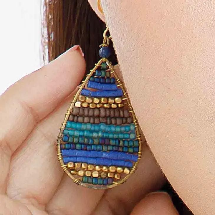 Lauren Beaded Teardrop Earrings