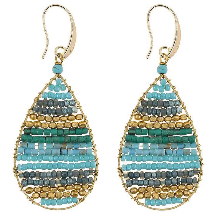 Lauren Beaded Teardrop Earrings