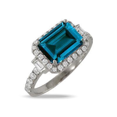 London Blue Topaz Diamond Ring