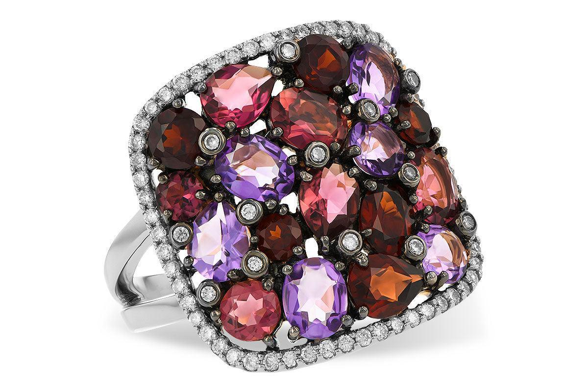 Multi Gemstone Diamond Ring