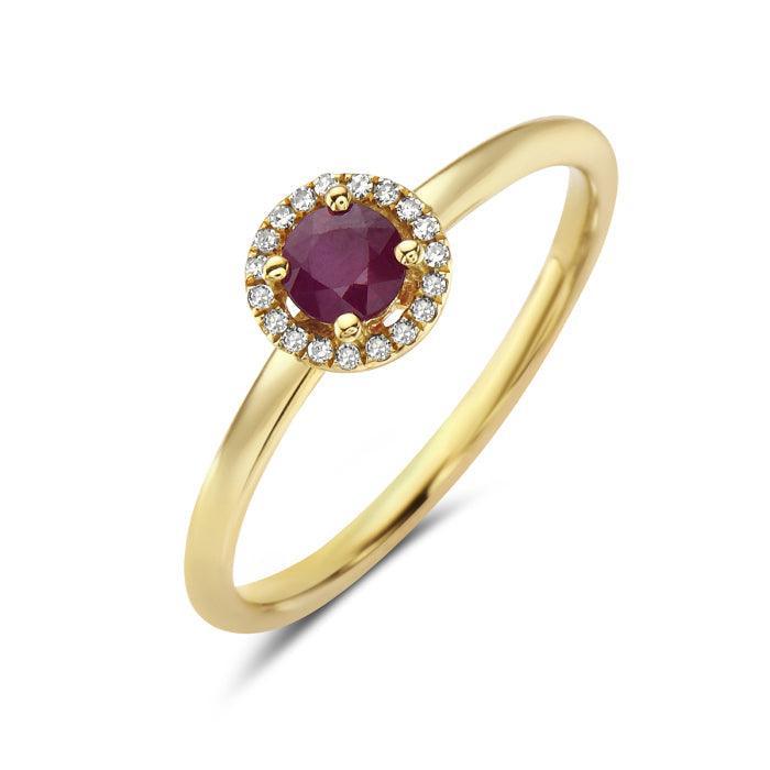 Petite Diamond & Ruby Ring