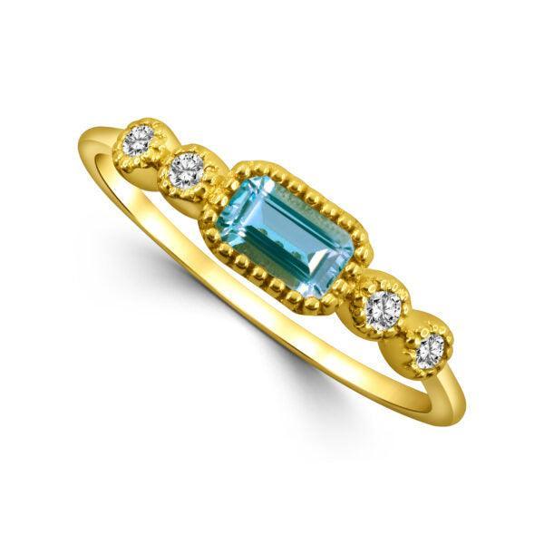 Petite Diamond Gemstone Ring