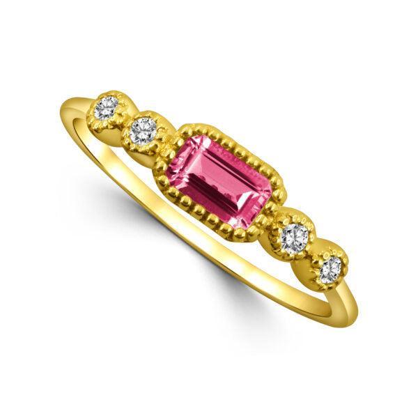 Petite Diamond Gemstone Ring