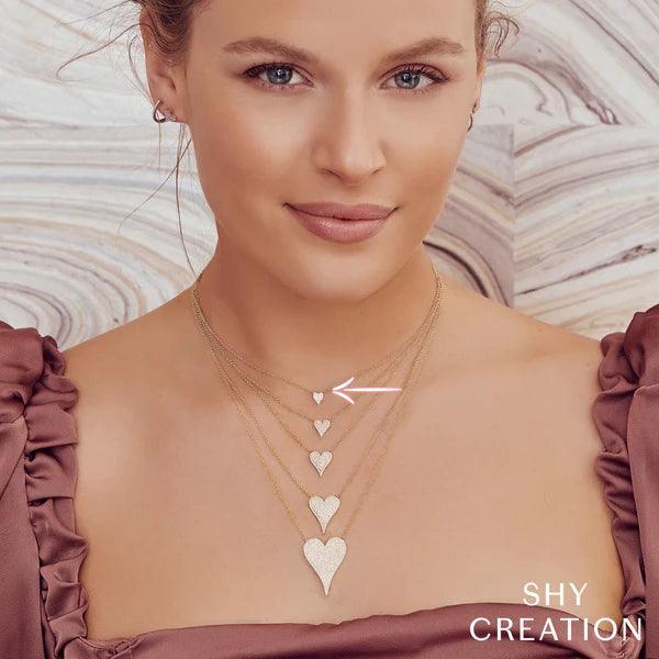 Petite Diamond Pave Heart Necklace