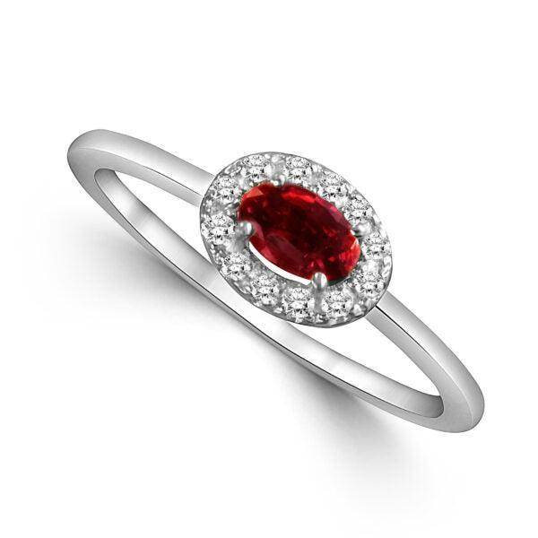 Petite Gemstone Diamond Ring