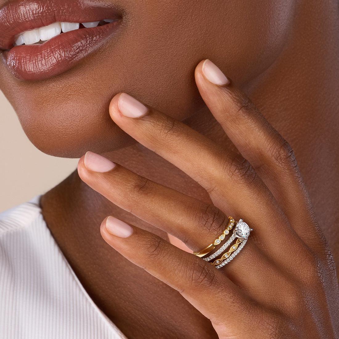 Platinum Adorlee Radiant Engagement Ring