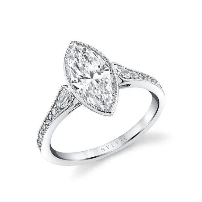 14K Brianna Marquise Vintage Engagement Ring