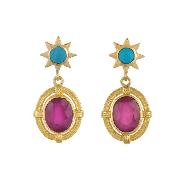 Ruby Turquoise Earring