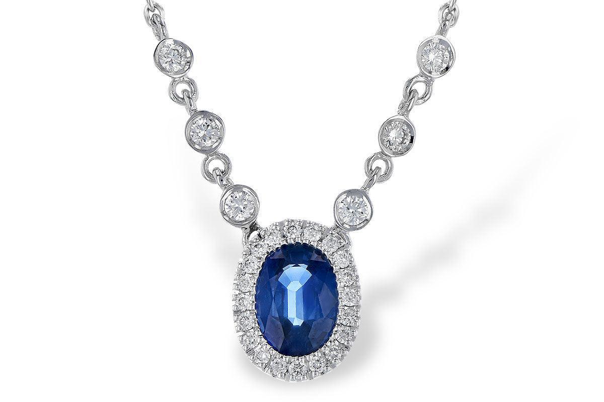 Sapphire & Diamond Pendant Necklace