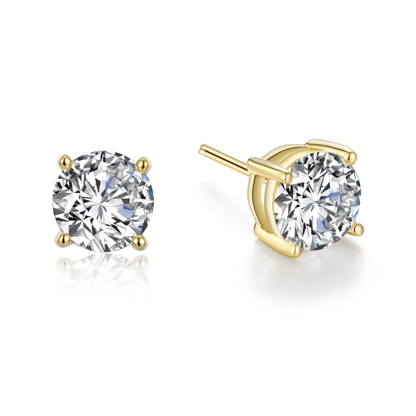 Basket-Set Solitaire Stud Earrings - Water Street Jewelers