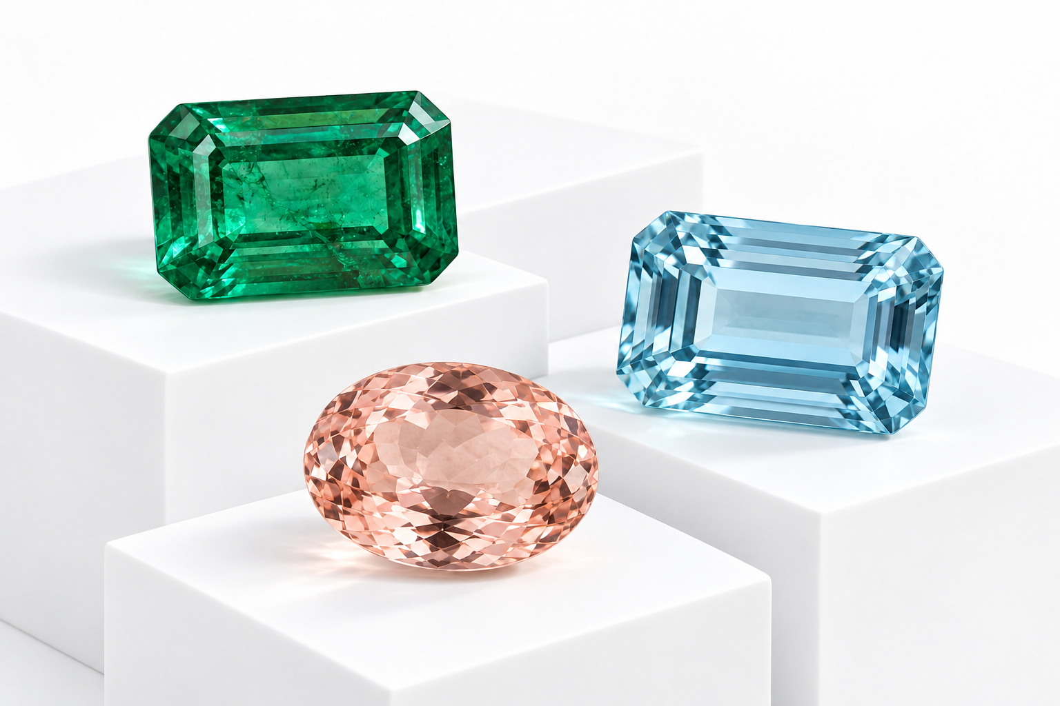 gemstones of morganite and emerald