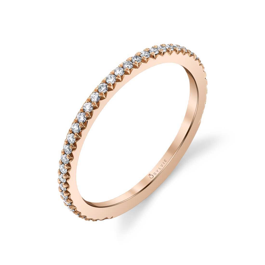 Rose Gold Adorlee Classic Wedding Band