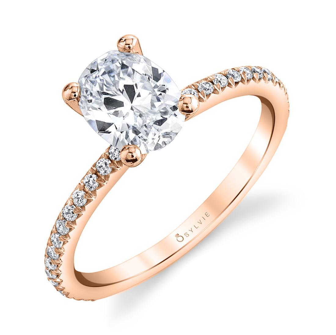 Rose Gold Adorlee Oval Engagement Ring