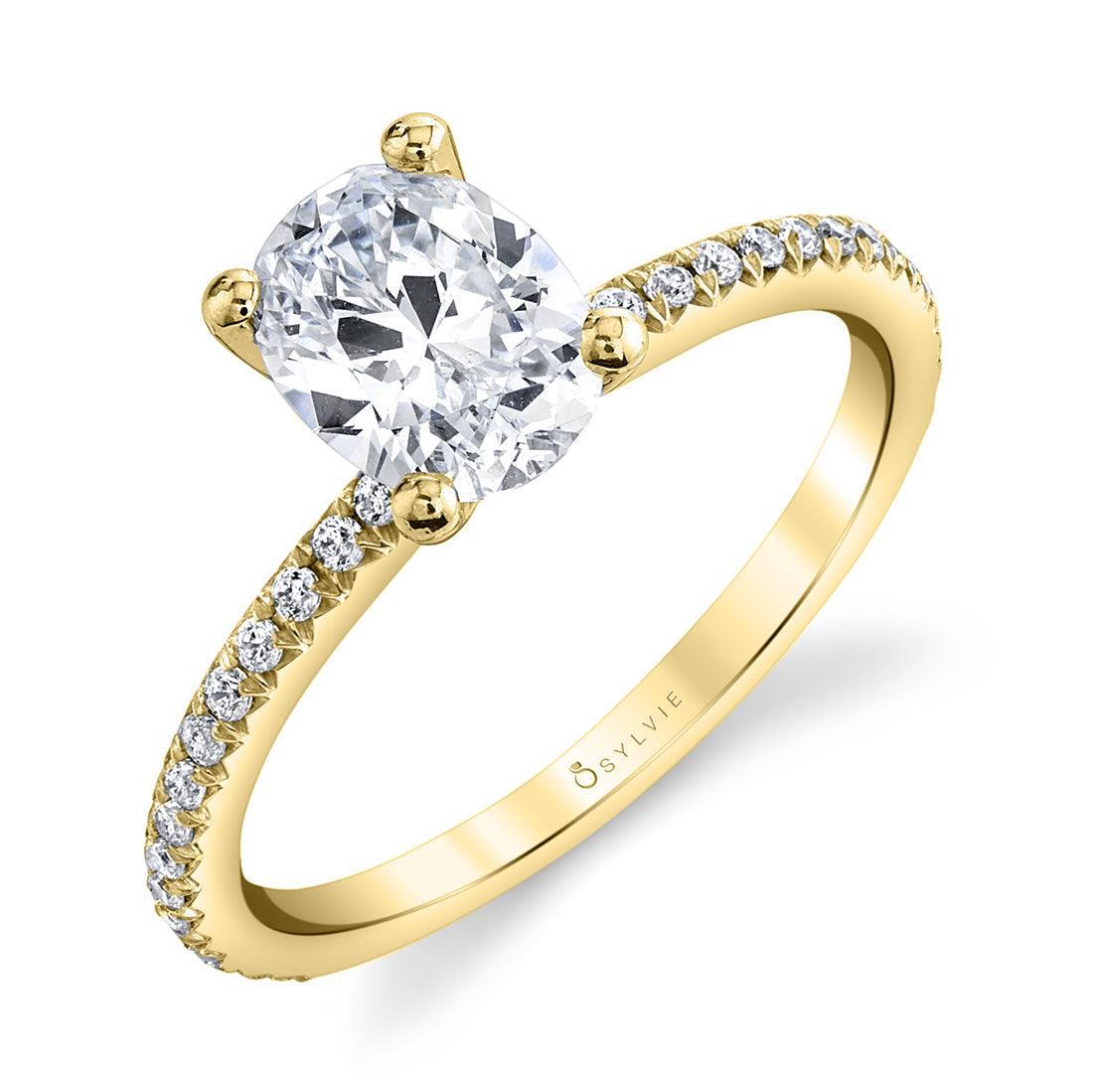  Yellow Gold Adorlee Oval Engagement Ring