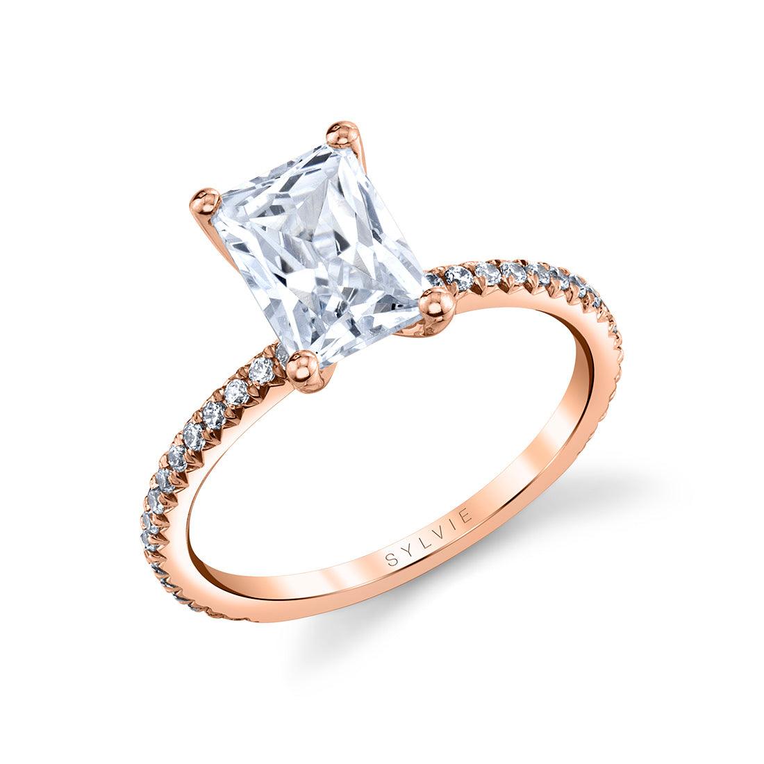 14K Adorlee Radiant Cut Engagement Ring - Water Street Jewelers