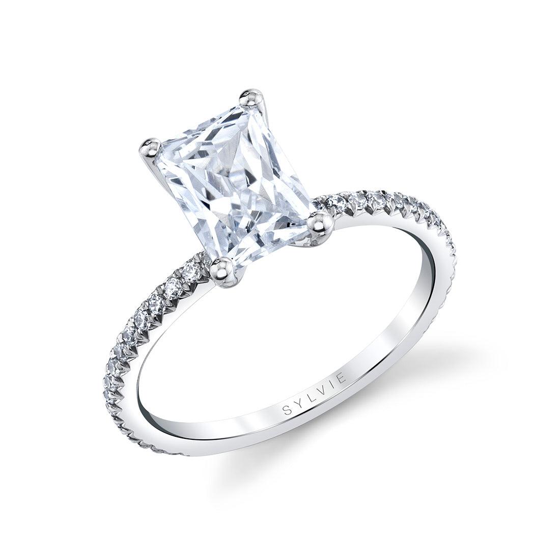 14K Adorlee Radiant Cut Engagement Ring - Water Street Jewelers