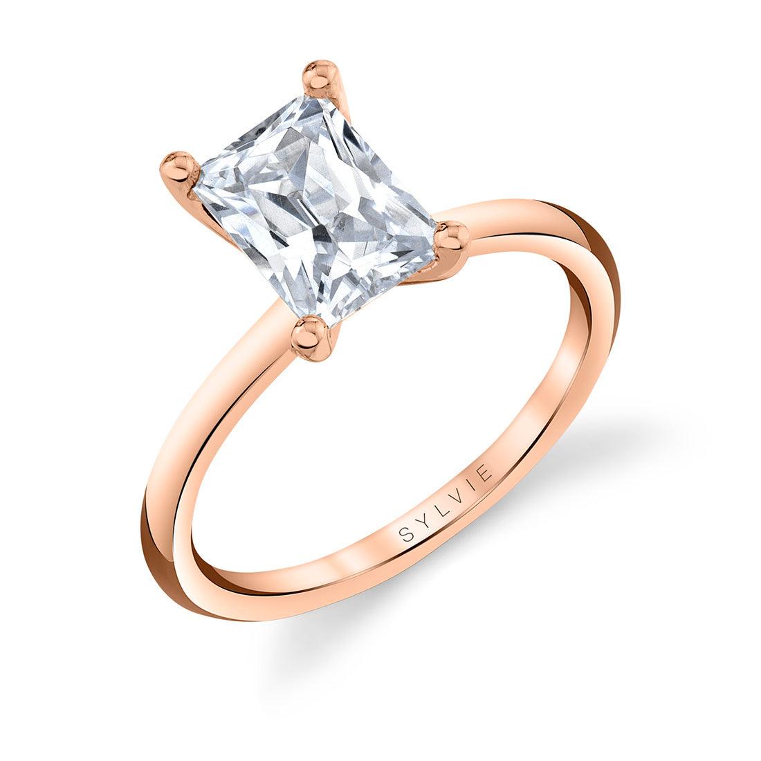 Rose Gold Amelia Radiant Cut Engagement Ring