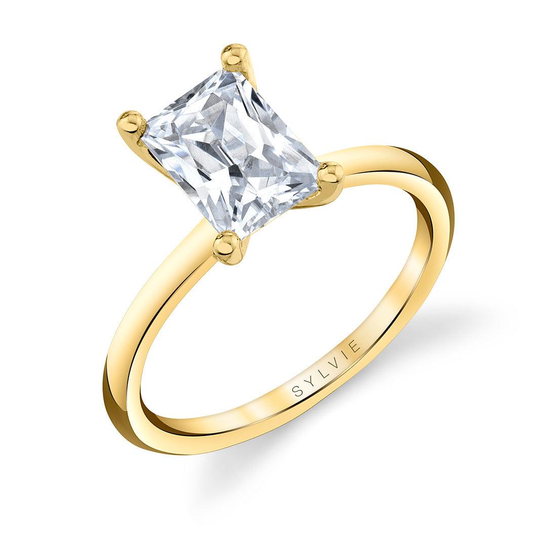 Yellow Gold Amelia Radiant Cut Engagement Ring