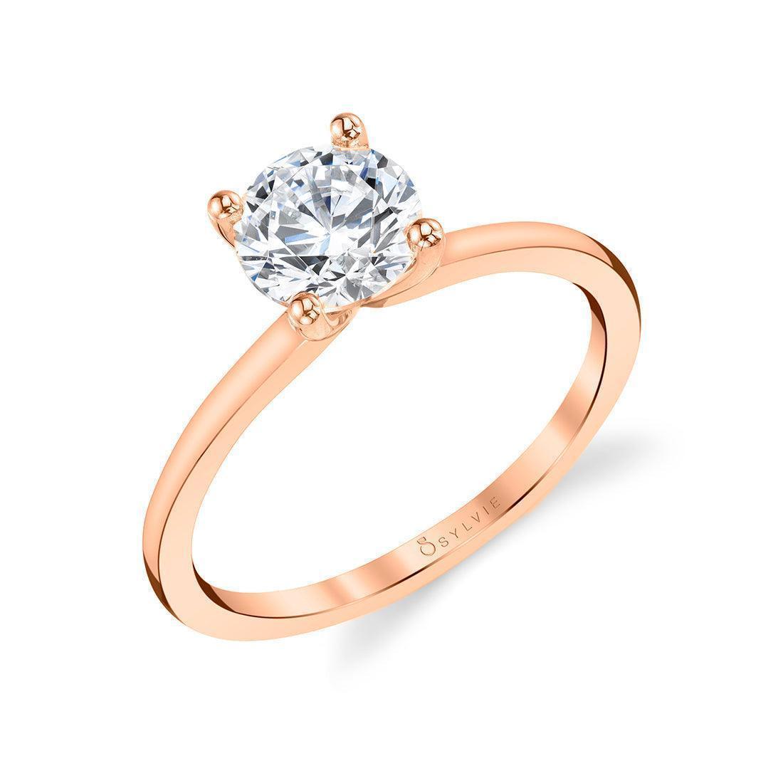 Rose Gold Amelia Round Engagement Ring