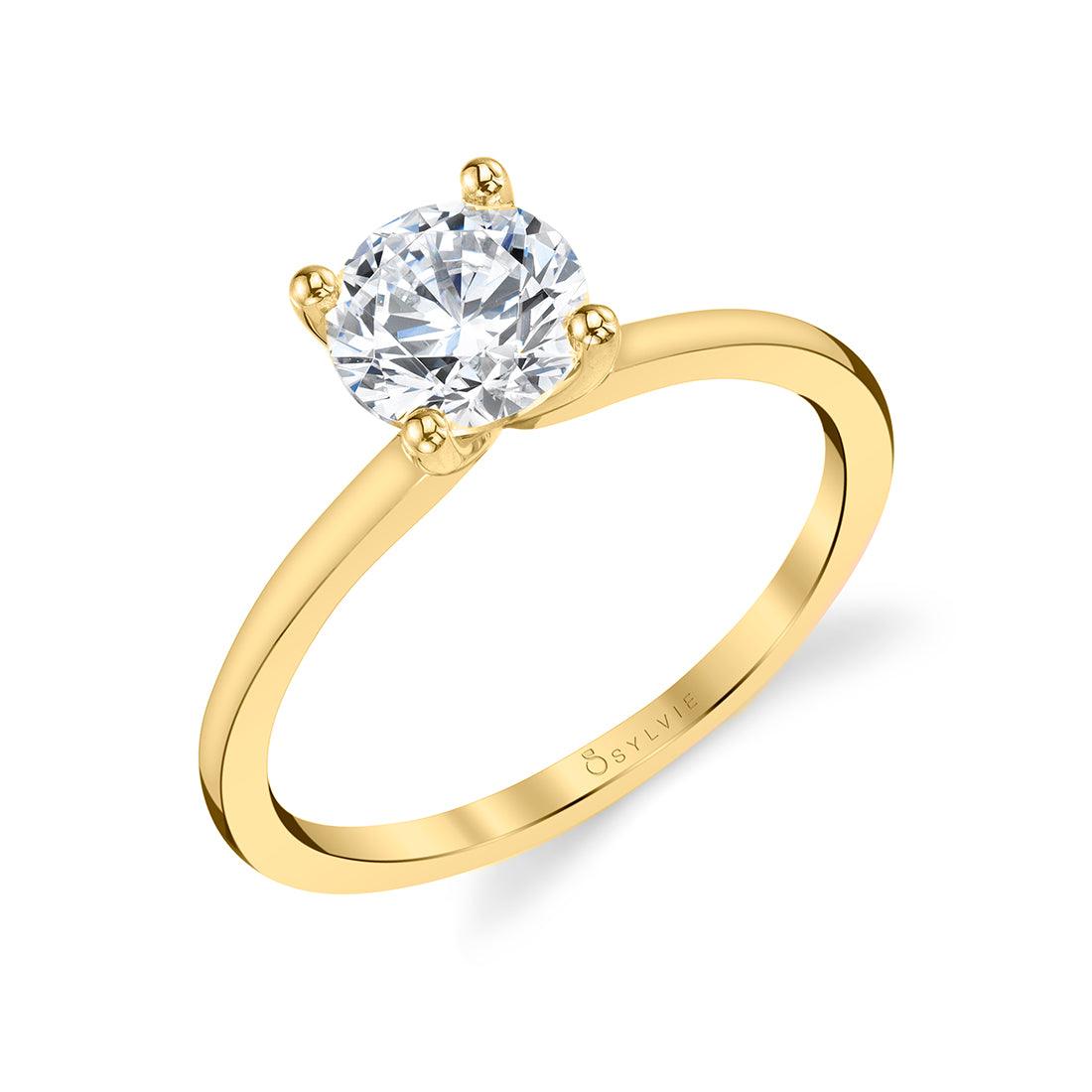 Yellow Gold Amelia Round Engagement Ring